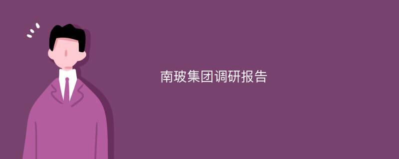 南玻集团调研报告