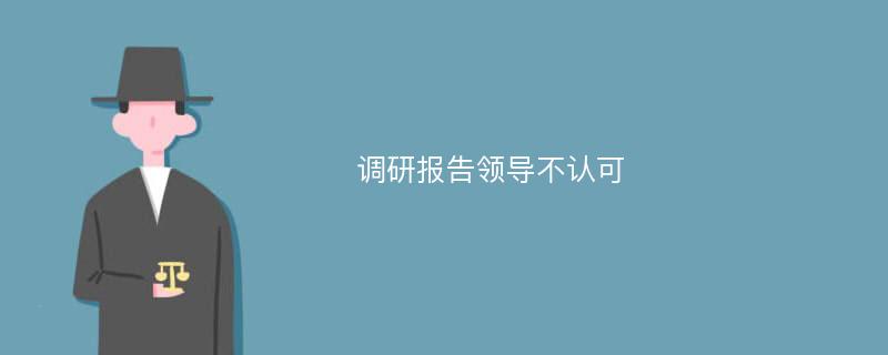 调研报告领导不认可