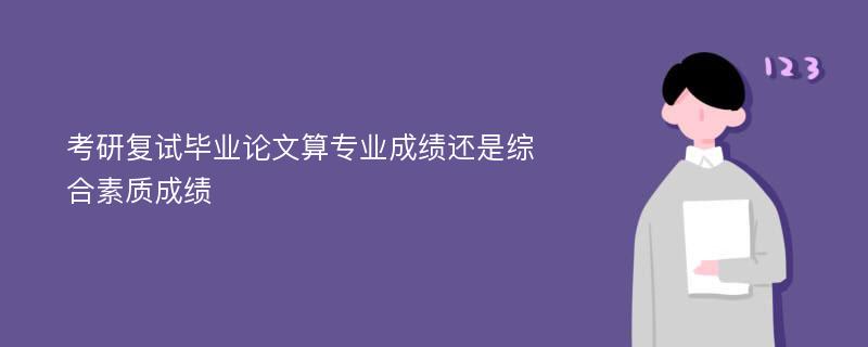 考研复试毕业论文算专业成绩还是综合素质成绩