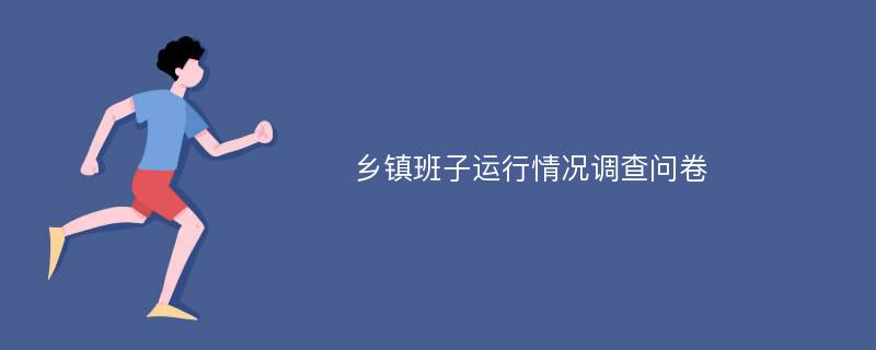 乡镇班子运行情况调查问卷